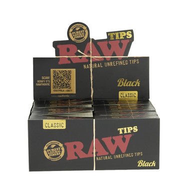 RAW Black Unbleached Tips - Display of 50 - High Moon Haven