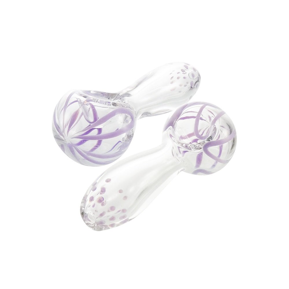 3.5" Purple and Clear Spoon Pipe - High Moon Haven