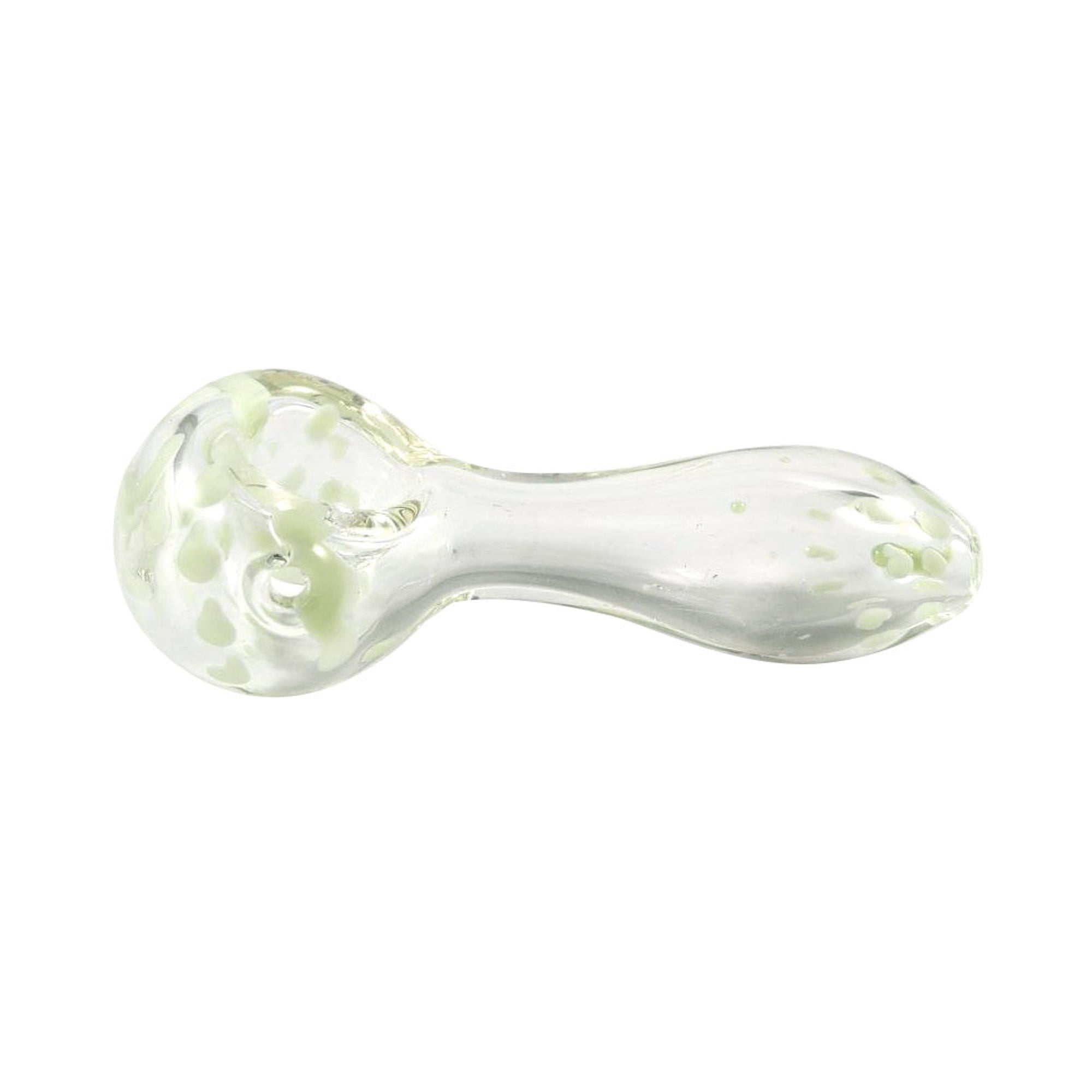 3.75" Green and Clear Fumed Spoon Pipe - High Moon Haven