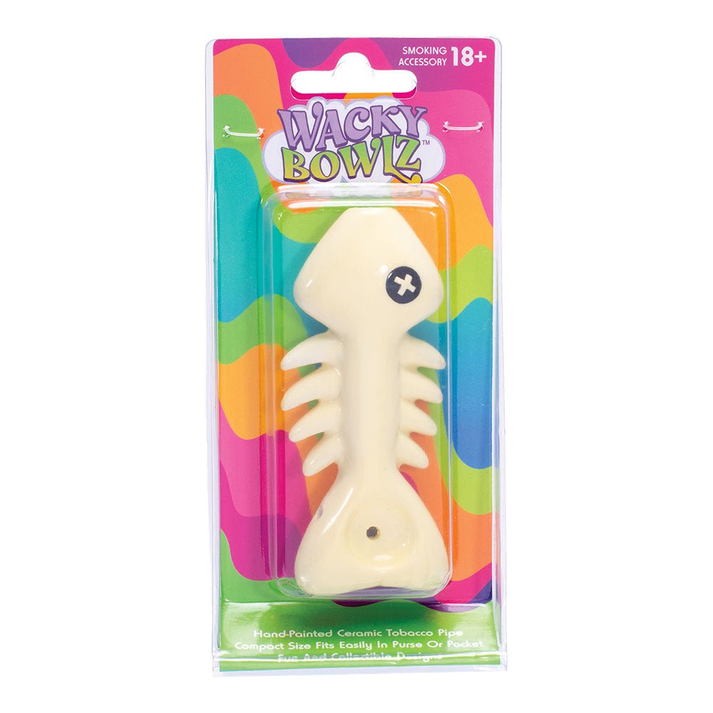 Ceramic Pipe Wacky Bowlz Fish Skeleton 4" - High Moon Haven