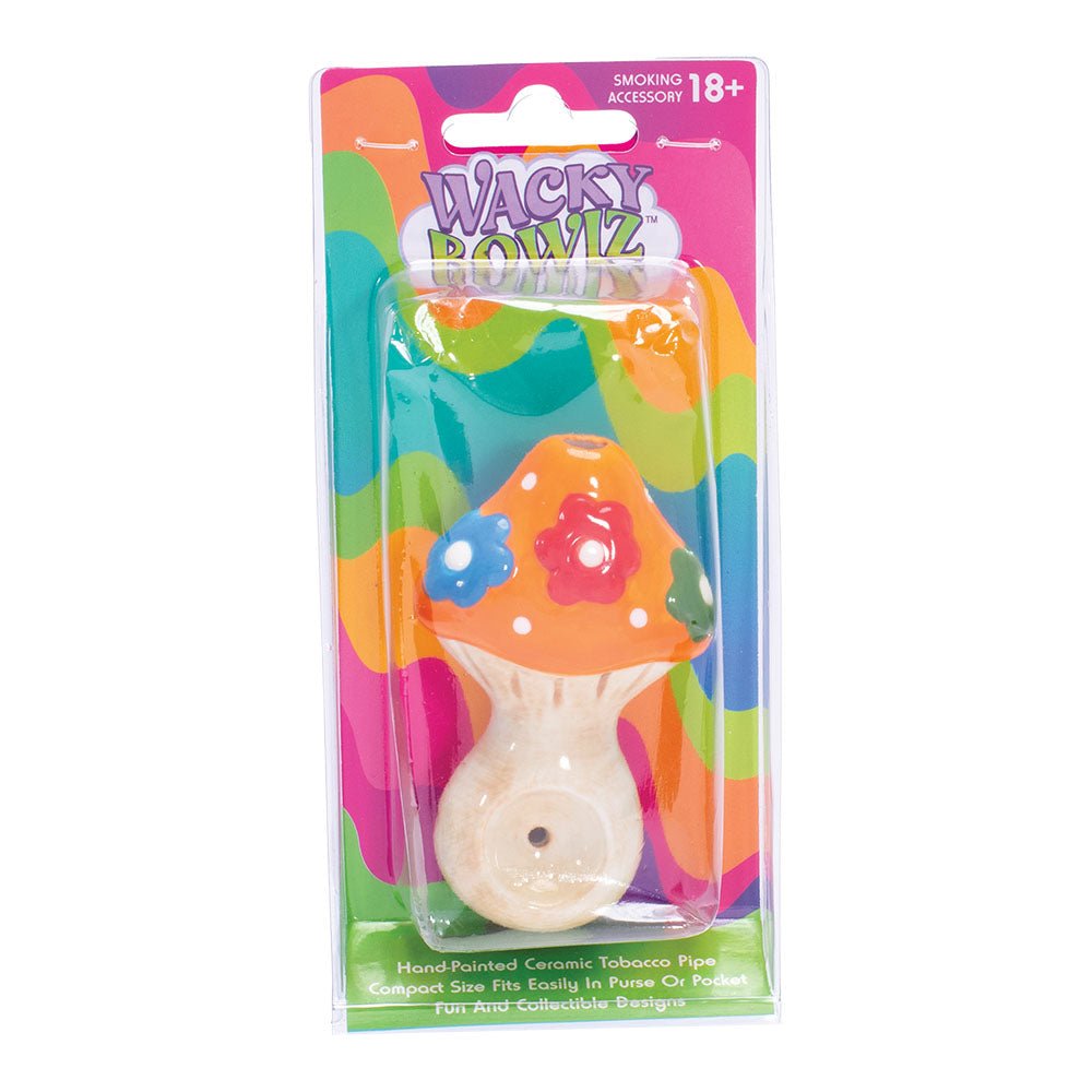 Ceramic Pipe Wacky Bowlz Flower Mushroom 3.75" - High Moon Haven