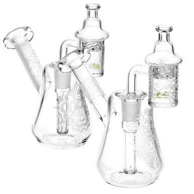 Compact Travel Etched Dab Rig Set - 5.5" - 14mm F/Designs Vary - High Moon Haven