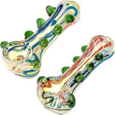 Conscious Flow Beaded Glass Spoon Pipe - 3" / Colors Vary - High Moon Haven