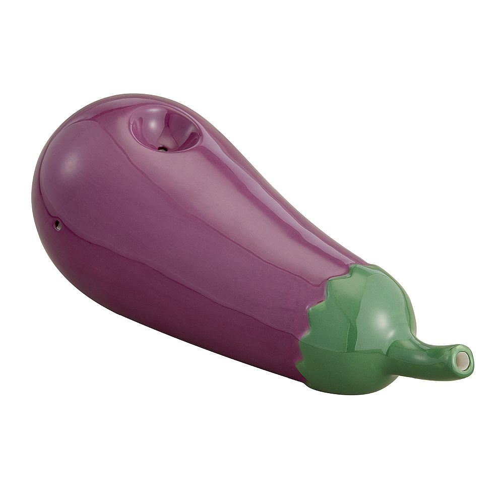 Eggplant Shaped Ceramic Pipe - High Moon Haven