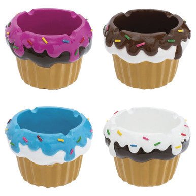 Fujima Cupcake Polystone Ashtray - 3.25" / Assorted Colors/4PC DISPLAY - High Moon Haven