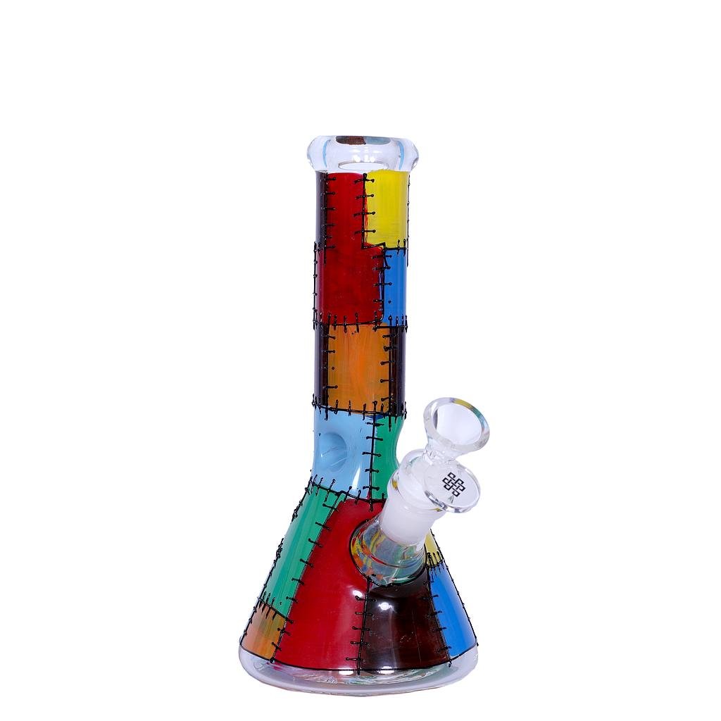 Glass Bong Karma 9" Beaker Stitched Up Design - High Moon Haven