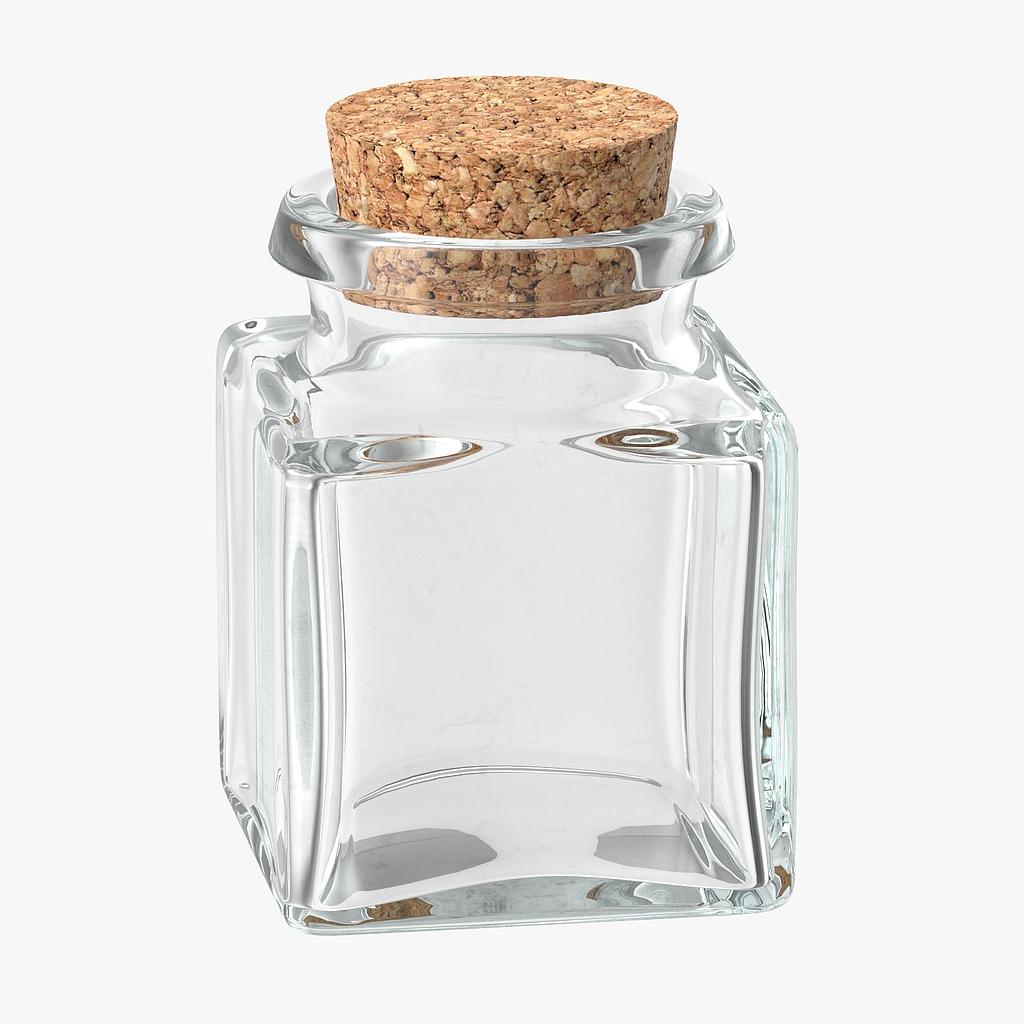 Glass Square Stash Jar Cork - High Moon Haven