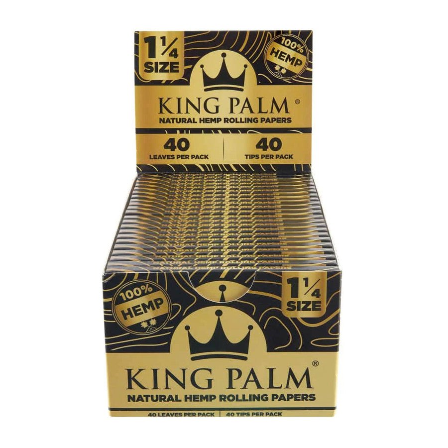 KING PALM HEMP PAPERS W/ FILTER TIPS, 40 SHEETS & TIPS PER PACK, 22 PACKS PER BOX - High Moon Haven