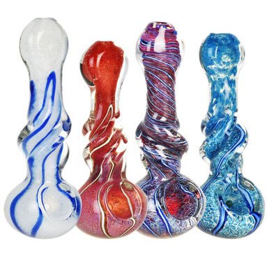 Mid Twist Marbled Spoon Pipe - 4.5" / Colors Vary - High Moon Haven