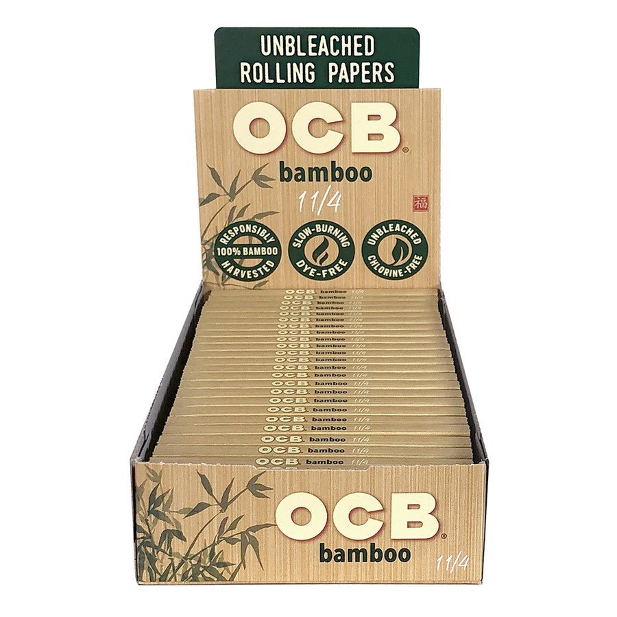 OCB BAMBOO ROLLING PAPER 1 1/4 - 50 SHEETS PER PACK - 25 PACKS PER BOX - High Moon Haven