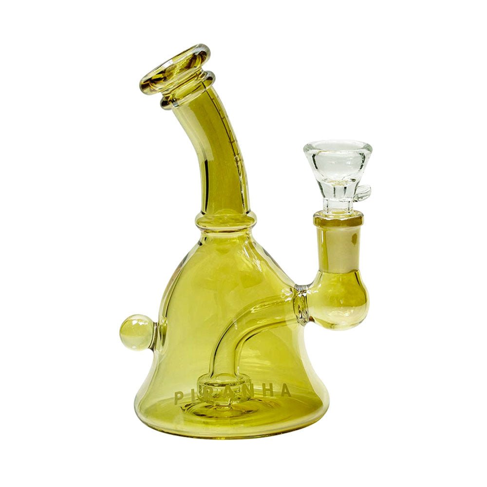 Piranha Glass 6" Bell Dab Rig - Colour:Electroplated Gold - High Moon Haven