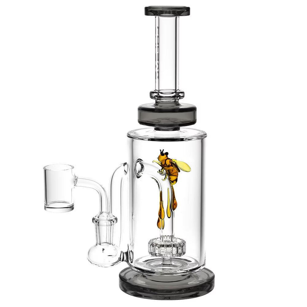 Pulsar Honey Bee Mine Drop Down Dab Rig - 14mm F/8.75" - color:Smoke - High Moon Haven