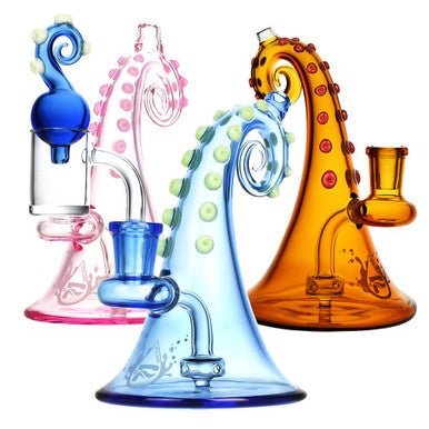 Pulsar Octopus Mini Dab Rig w/ Carb Cap - 4.5" - Colors Vary - High Moon Haven