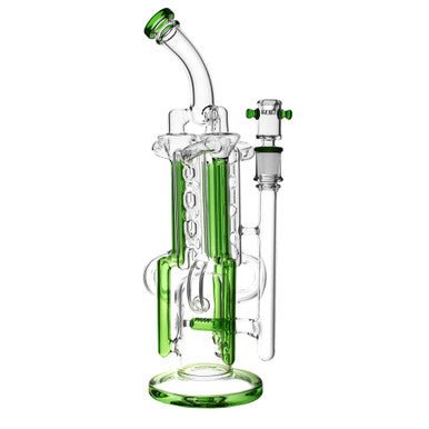 Pulsar Space Station Recycler Water Pipe - 13" - 14mm F - Green - High Moon Haven