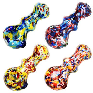 Rainbow Blast Fancy Spoon Pipe - 3.25" / Colors Vary - High Moon Haven