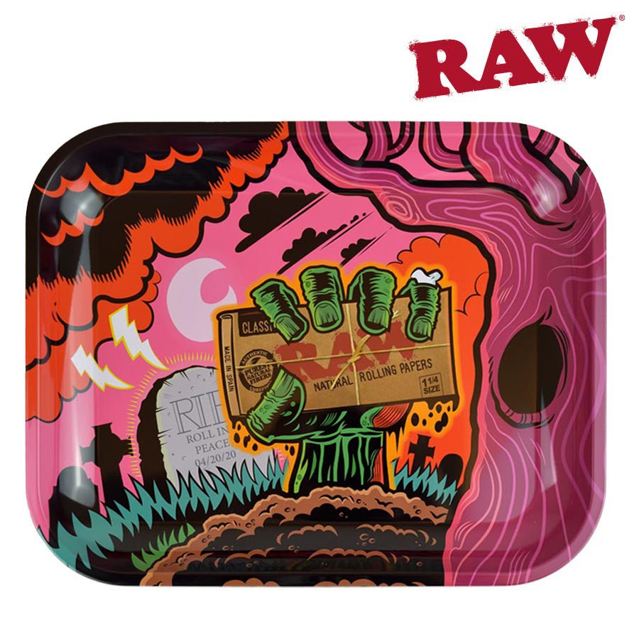 Raw Zombie Rolling Tray Large 13.6" x 11" x 1.2" - High Moon Haven