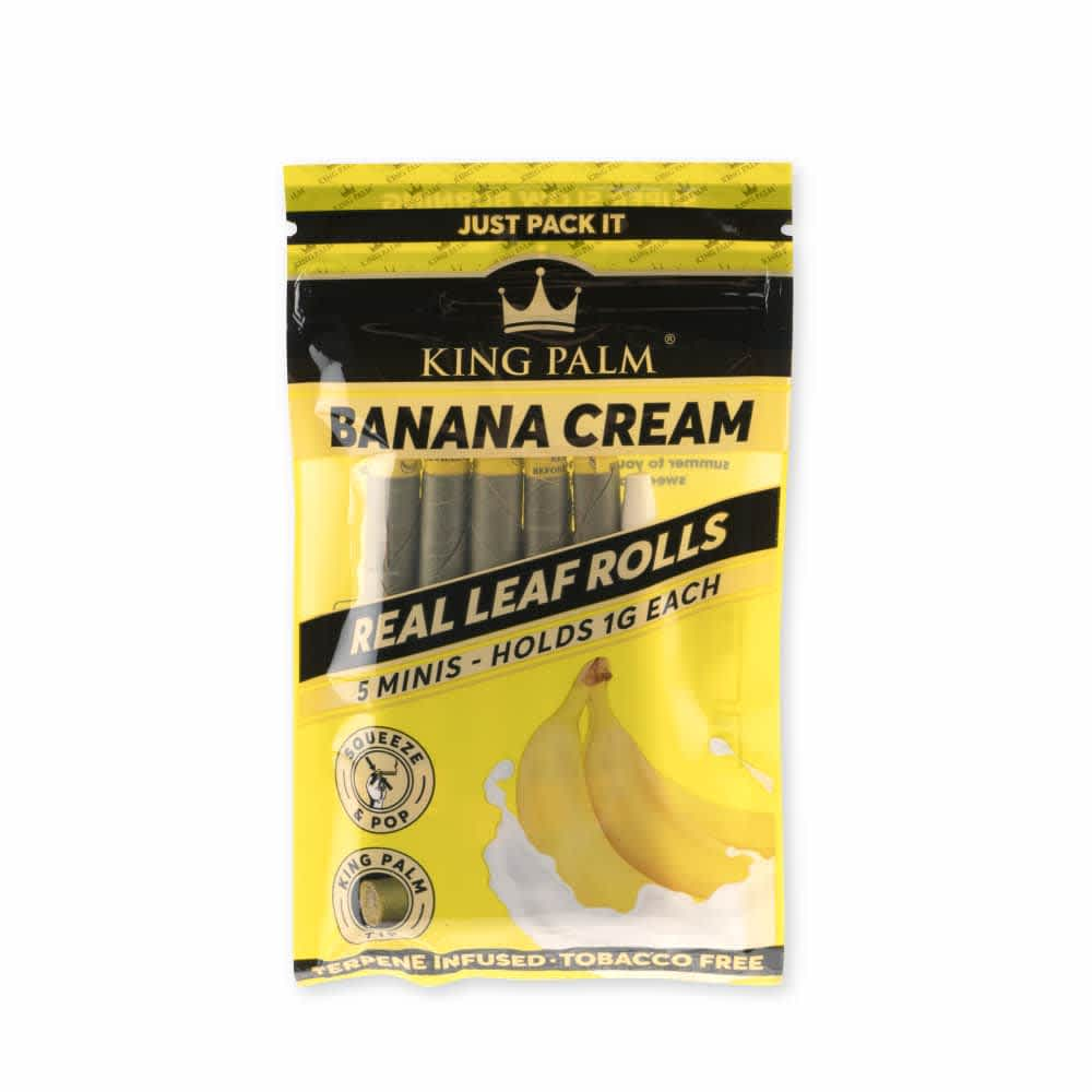 RTL - King Palm Mini Flavored Leaf Tubes Banana Cream 5 Per Pack - High Moon Haven