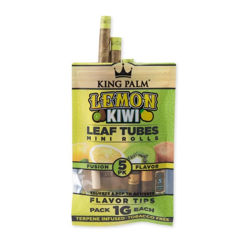 RTL - King Palm Mini Flavored Leaf Tubes Lemon Kiwi 5 Per Pack - High Moon Haven