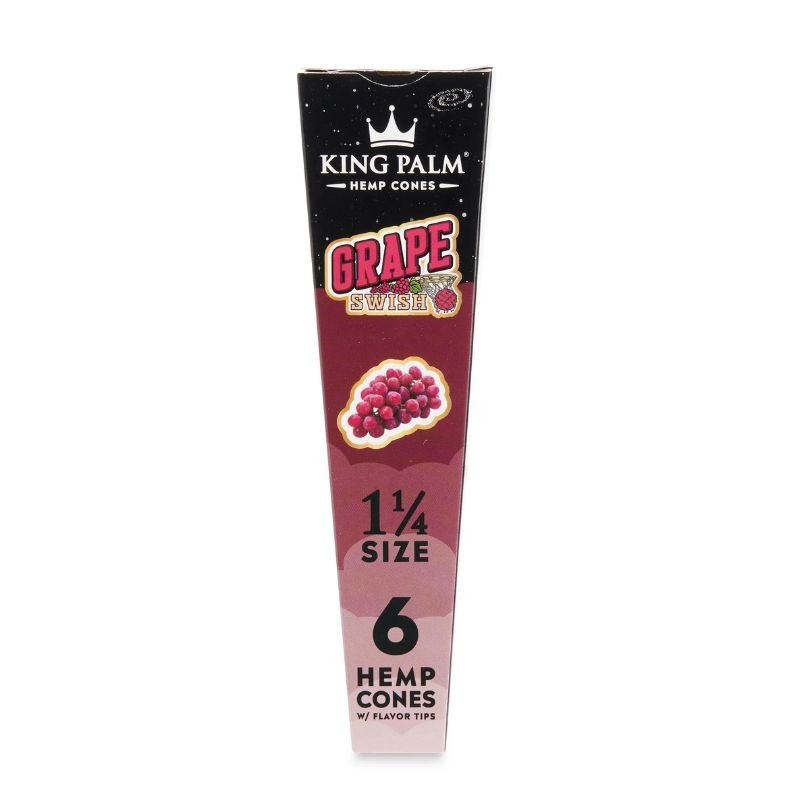 RTL - Pre Rolled Cones King Palm Hemp 1.25 Grape 6 Per Pack - High Moon Haven