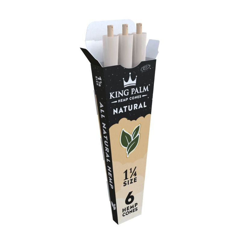 RTL - Pre Rolled Cones King Palm Natural Hemp 1.25 6 Per Pack - High Moon Haven