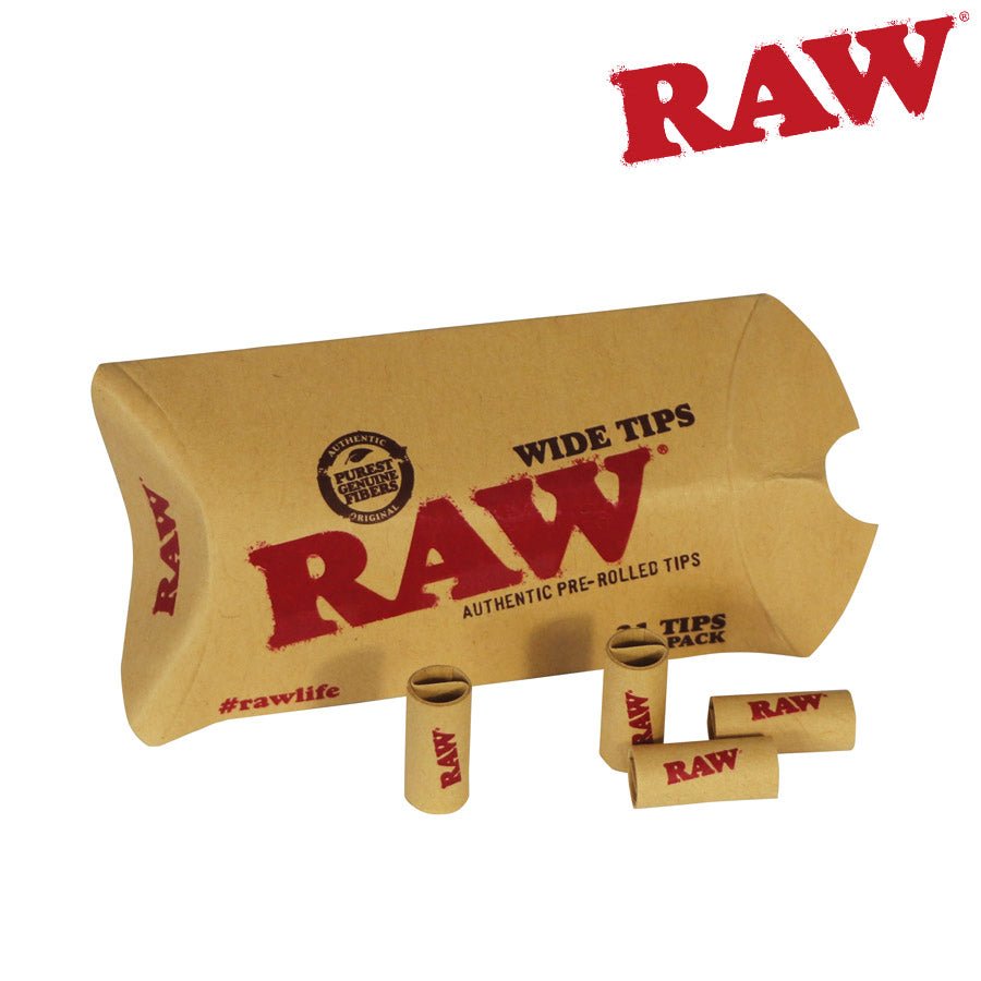 RTL - Raw Wide Pre - Rolled Unbleached Tips (21 PCS) - High Moon Haven