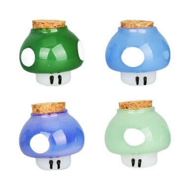 Shroom Character Stash Jar - 2"/Colors Vary - High Moon Haven