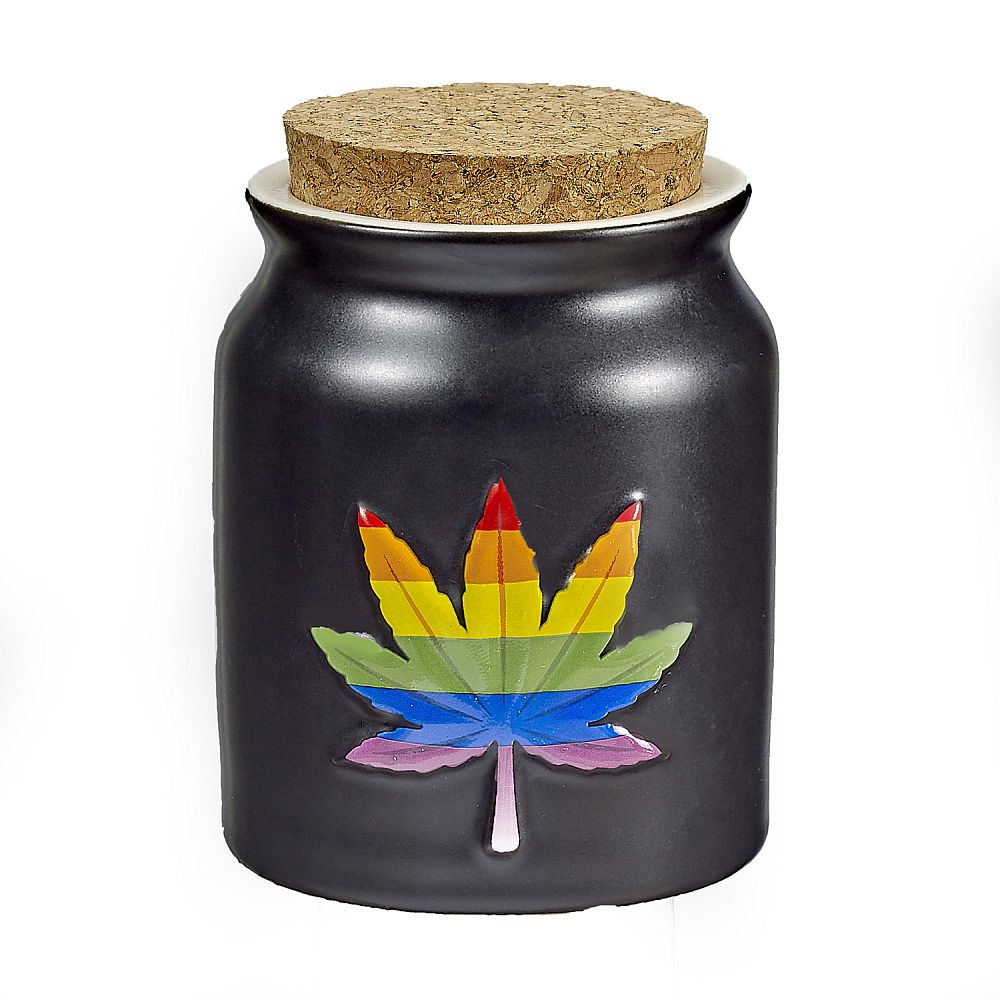 Storage Jar Rainbow Leaf Stash Jar - High Moon Haven