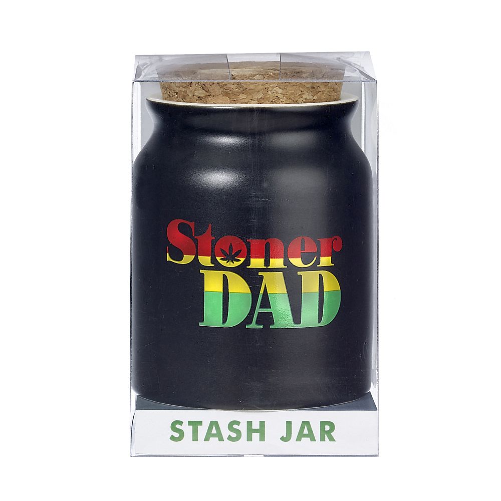 Storage Jar Stoner Dad Stash Jar Rasta - High Moon Haven