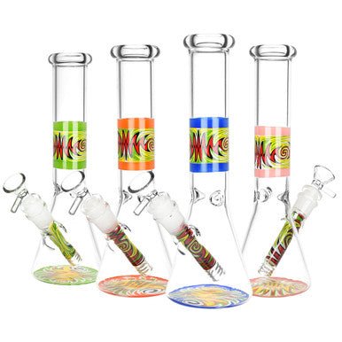 Vacillating Vibe Beaker Water Pipe - 9.75" / Colors Vary - High Moon Haven