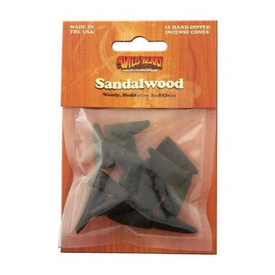 Wild Berry Cone 15 per pack - Sandalwood - High Moon Haven