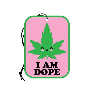 Wood Rocket Car Air Freshener - I Am Dope / Mint Scent / 4"x3" - High Moon Haven