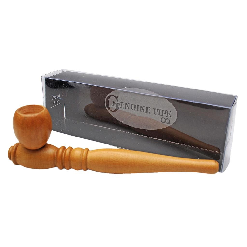 Wooden Pipe Genuine Pipe Co Light Teak - Long - High Moon Haven